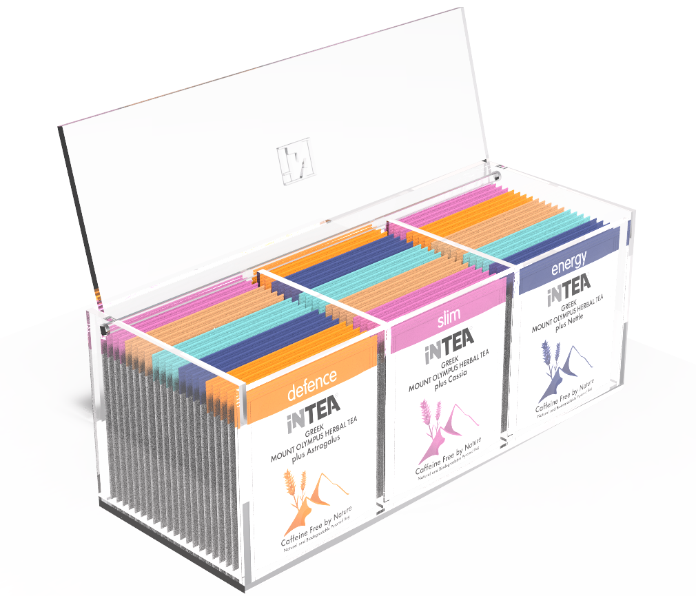 Ακρυλικό κουτί INTEA HORECA με 60 φακελάκια-πυραμίδες φωτογραφία
